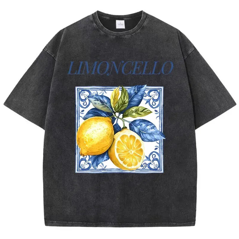 Printed Washed T-shirt Men's Cotton T-shirt Round Neck Comfortable Streetwear Men's Casual Summer Wear by Vimost Shop