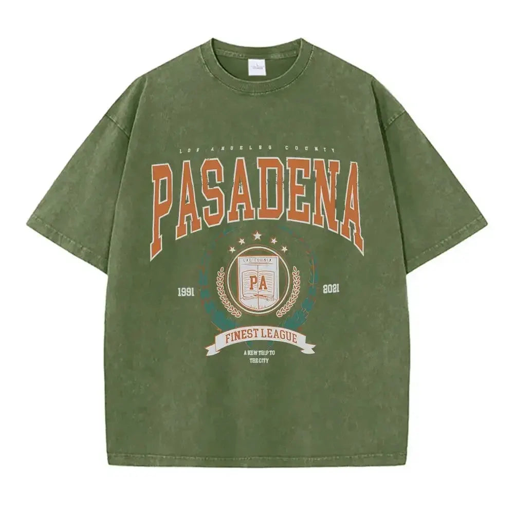 Summer Unisex Washed Cotton T-shirt with Fashionable Design and Printed Top Loose and Worn Round Neck Streetwear by Vimost Shop