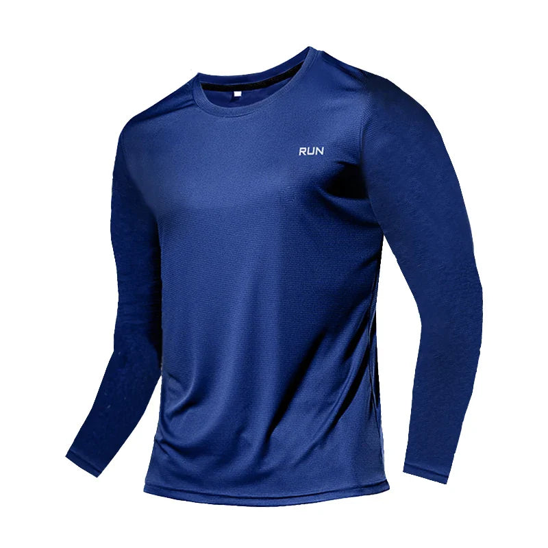 Mens Long and Short Sleeve Ice Silk Quick Dry Sports Top for Running Gym Hiking and Outdoor Training-11