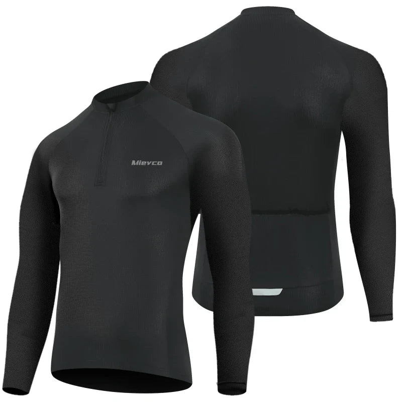 Men Long Sleeve Cycling Jersey Quick Dry Breathable Road Bike Shirt-3