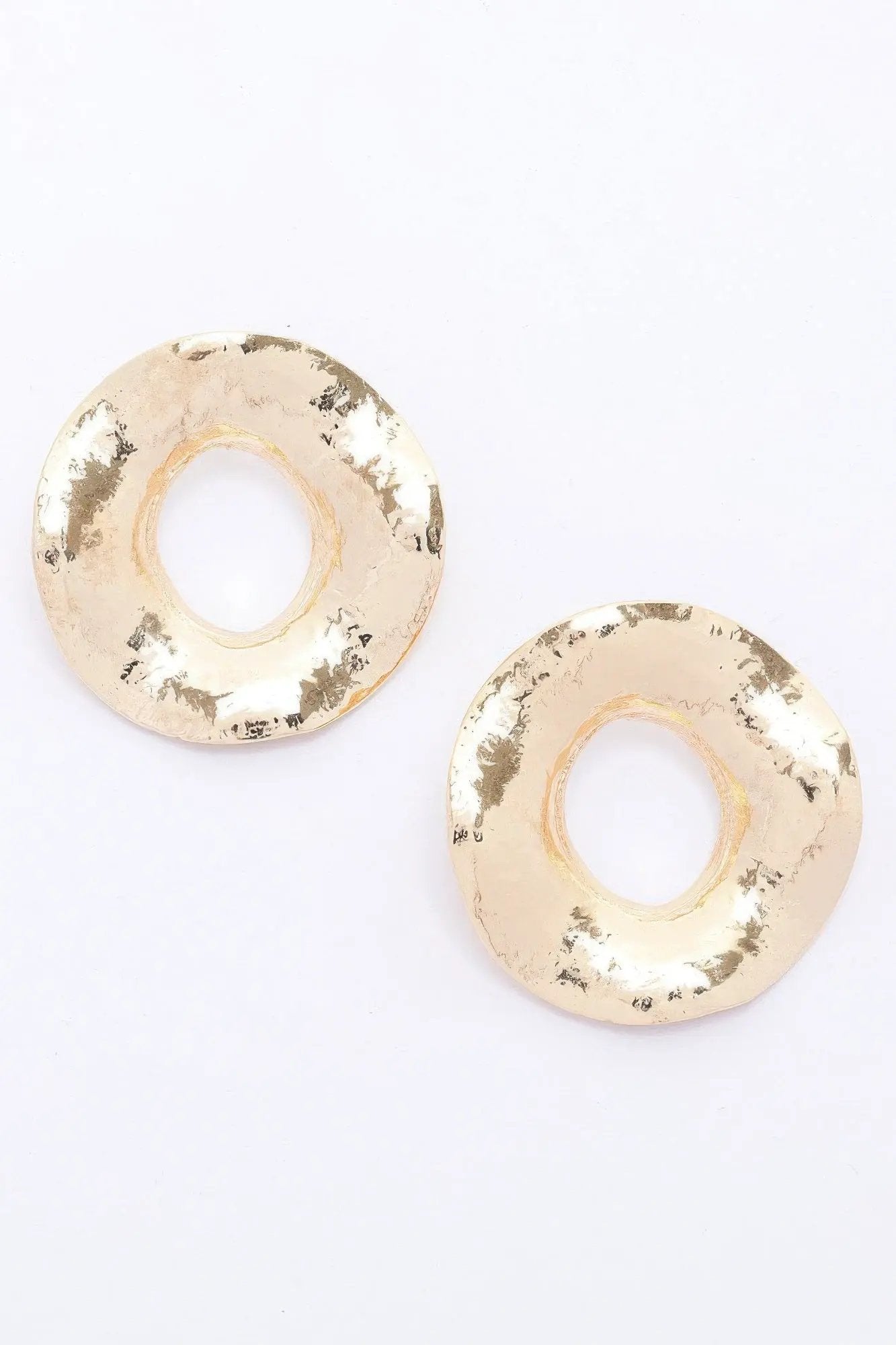SOHO Metal Gold Dip Circular Earrings: NYFW BYMANYC ® New York by BYMANYC ® New York