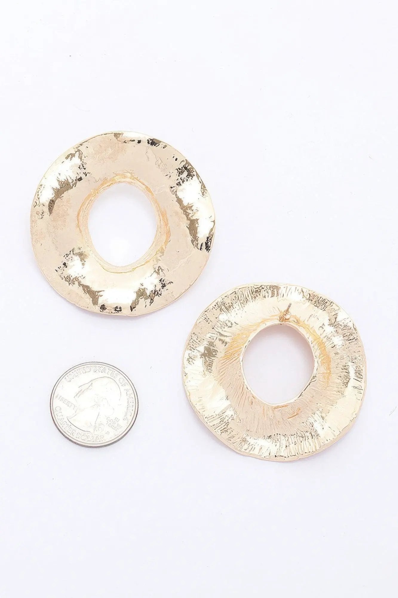 SOHO Metal Gold Dip Circular Earrings: NYFW BYMANYC ® New York by BYMANYC ® New York