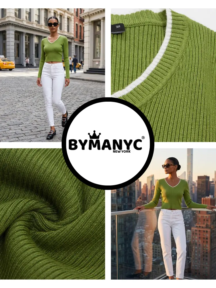 SOHO Women's Pistachio Green Knit Sweater Prêt-à-Porter BYMANYC ® New York by BYMANYC ® New York