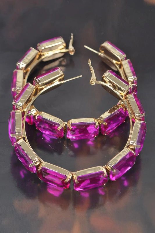 ST. MARKS Multicolor Stone Hoop Earrings: NYFW BYMANYC ® New York by BYMANYC ® New York