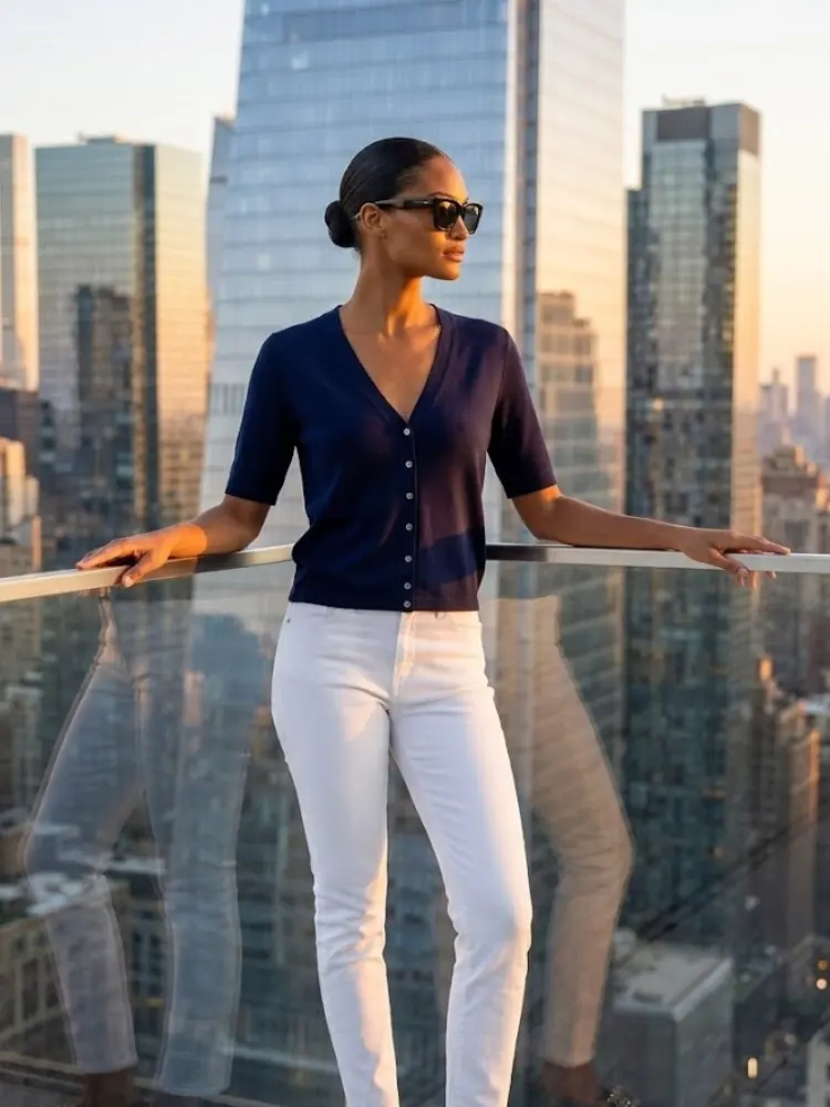 SUTTON Women's Short Sleeve Sweater Prêt-à-Porter BYMANYC ® New York by BYMANYC ® New York