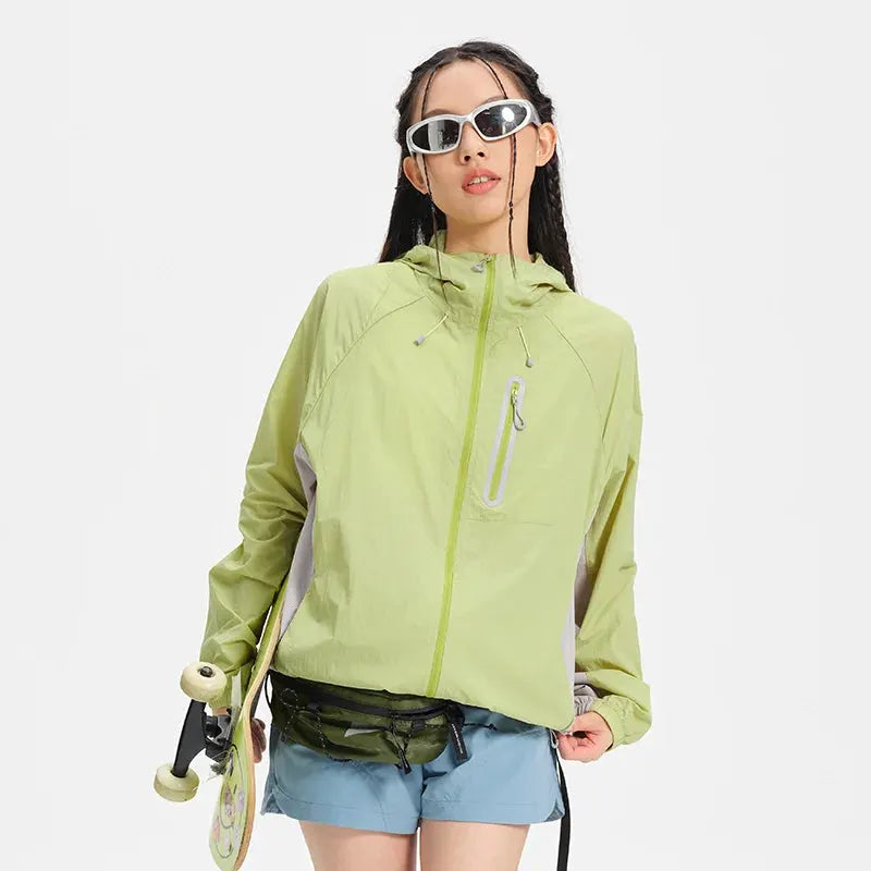 Women's Lightweight Hooded Hiking Jacket for Outdoor Layering by Vimost Shop