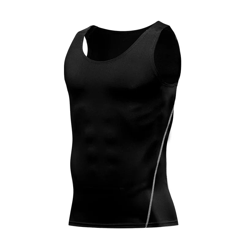 Men Quick Dry Sleeveless Sports Vest High Elasticity Running Basketball Training Shirt-0