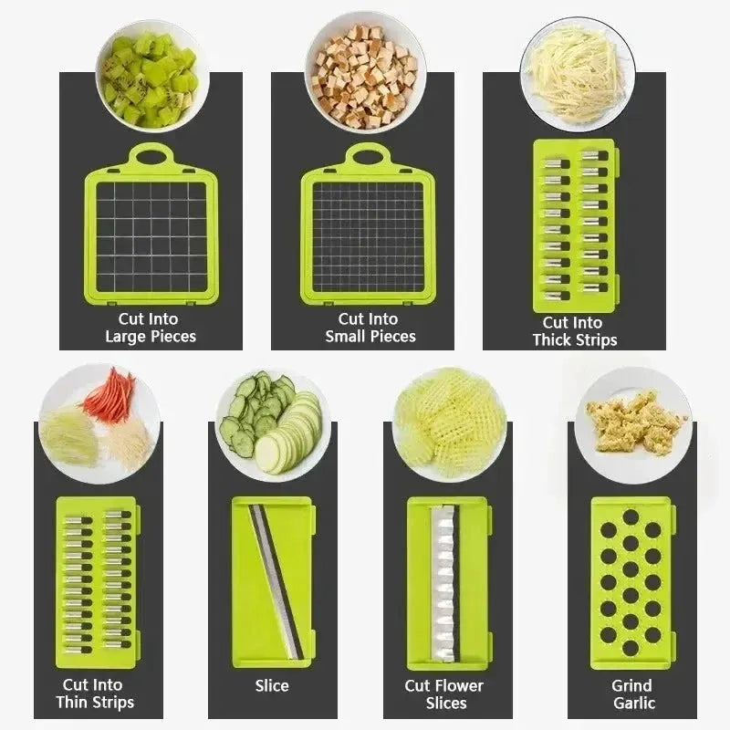 14/16 in 1 Multifunctional Vegetable Chopper Grate Food Handle Food Chopper Vegetable Slicer Dicer Cut Kitchen Items cocina by Shop1103674779 Store