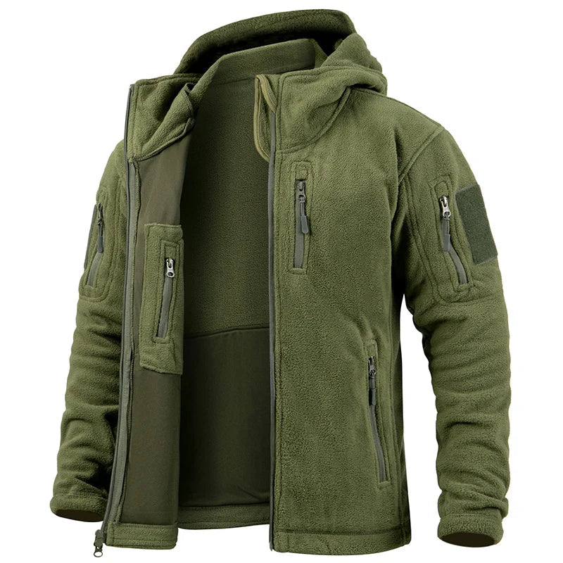 Men's Tactical Fleece Jacket Winter Warm Full Zip Military Hoodies Multi-Pockets Hiking Hunting Outdoor Coats-8