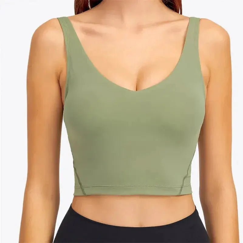 Nepoagym PASSION Tank Top with Shelf Built In Bra Crop Top with Removable Padding Longline Sports Bra for Yoga Gym by NEPOAGYM Official Store