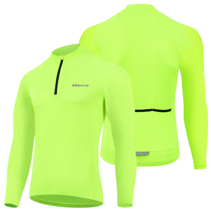 Men Long Sleeve Cycling Jersey Quick Dry Breathable Road Bike Shirt-0
