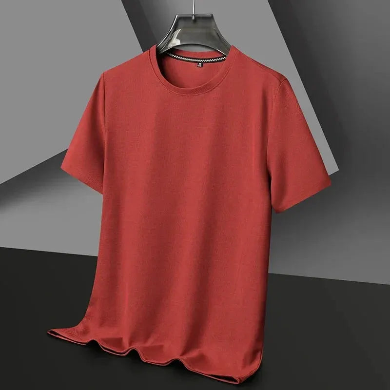 Men’s Waffle-Texture Crew-Neck T-Shirt by Vimost Shop