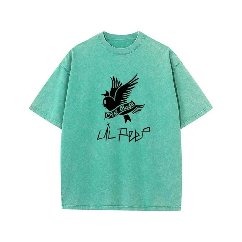 230G Cotton T-shirt Vintage Short Sleeve Lil Peep Cry Baby Y2K American Retro T Shirt Summer Hip Hop Harajuku Tees by Vimost Shop