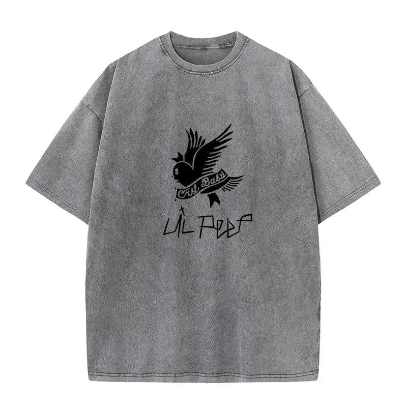 230G Cotton T-shirt Vintage Short Sleeve Lil Peep Cry Baby Y2K American Retro T Shirt Summer Hip Hop Harajuku Tees by Vimost Shop