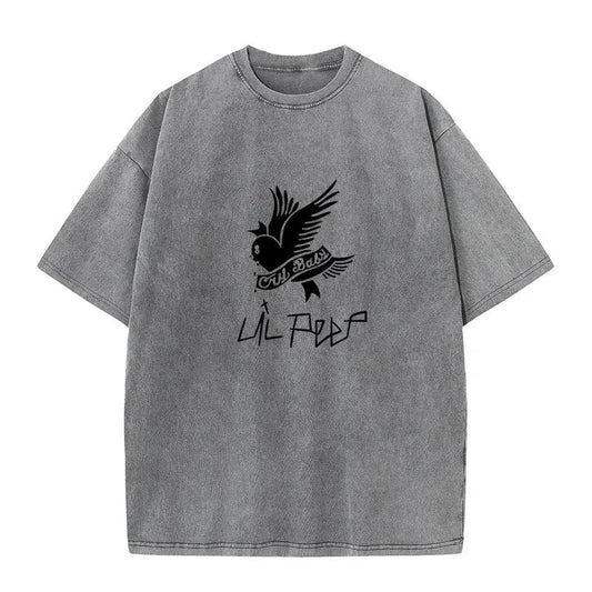 230G Cotton T-shirt Vintage Short Sleeve Lil Peep Cry Baby Y2K American Retro T Shirt Summer Hip Hop Harajuku Tees by Vimost Shop