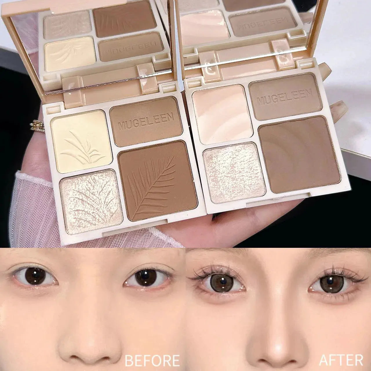 4 Colors Highlighter Contour 3D Facial Bronzer Cosmetic Brightening Beige Matte Highlights Palette Eye Shadow Nose Powder Makeup by KEMZLA Store