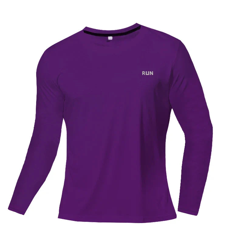 Mens Long and Short Sleeve Ice Silk Quick Dry Sports Top for Running Gym Hiking and Outdoor Training-14