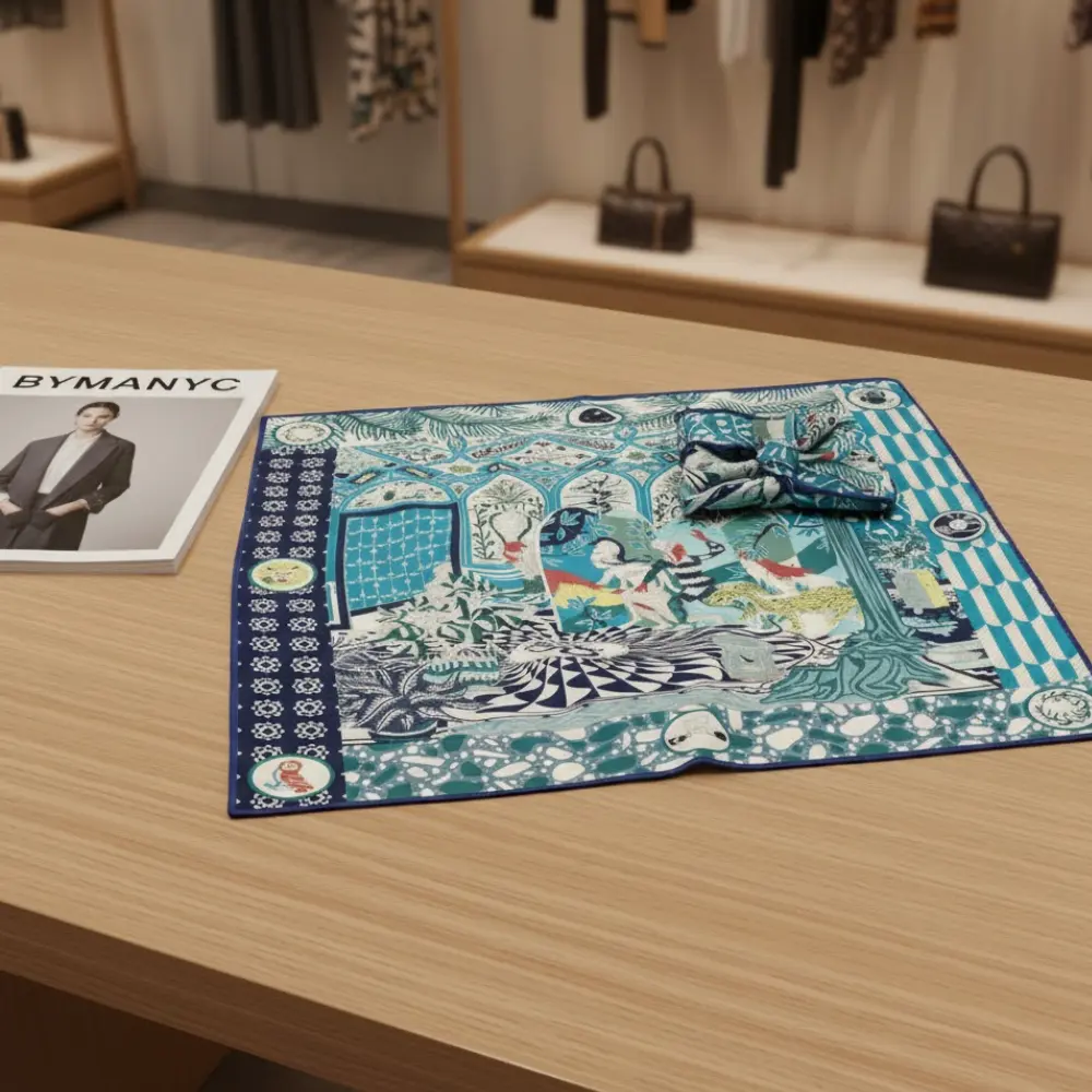 Scarf BOTANIC GREEN Metropolitan Collection BYMANYC ® New York by BYMANYC ® New York