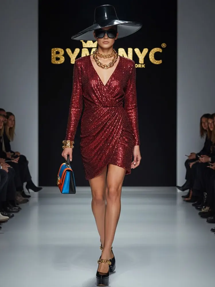 Scarlet Sequin Wrap • MEATPACKING New Collection BYMANYC ® New York by BYMANYC ® New York