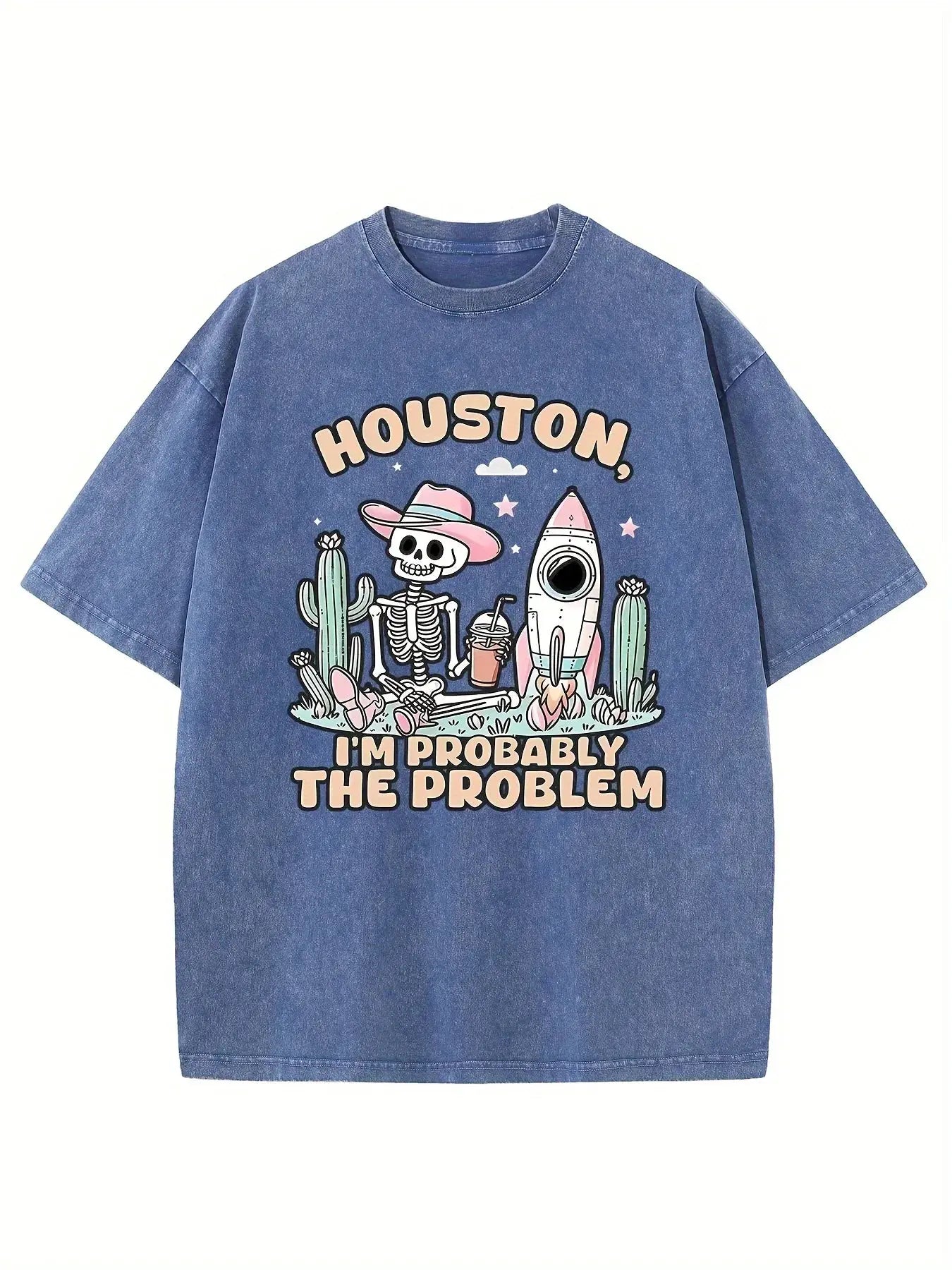 Creative Print Retro Washed High-quality Cotton Pattern T-shirt Men's T-shirt Summer Round Neck Top Short Sleeved by Vimost Shop