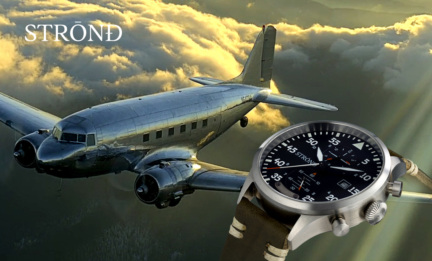STROND DC3 MkII Stainless Steel Watch 316L Sapphire 42 mm Aviation Inspired