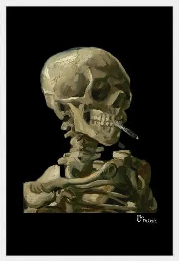 Van Gogh Skull of a Skeleton with Burning Cigarette 1886 art poster