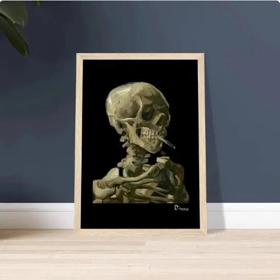 Van Gogh Skull of a Skeleton with Burning Cigarette 1886 art poster