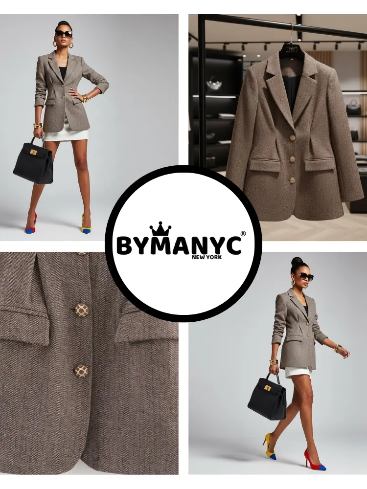 Sculptural Herringbone Blazer • UPPER EAST New Collection BYMANYC ® New York by BYMANYC ® New York