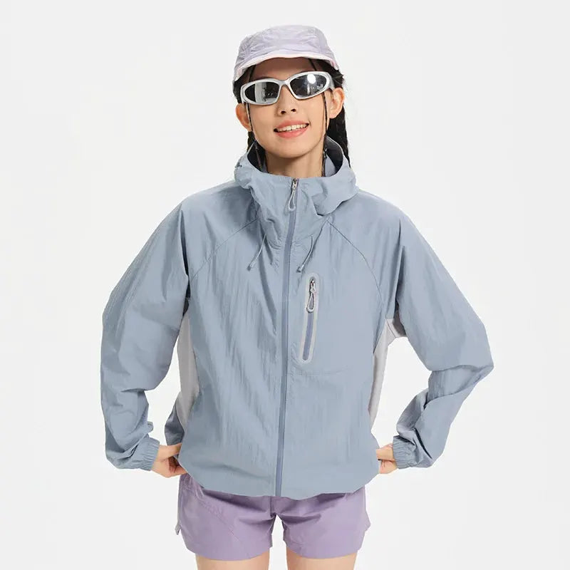 Women's Lightweight Hooded Hiking Jacket for Outdoor Layering by Vimost Shop
