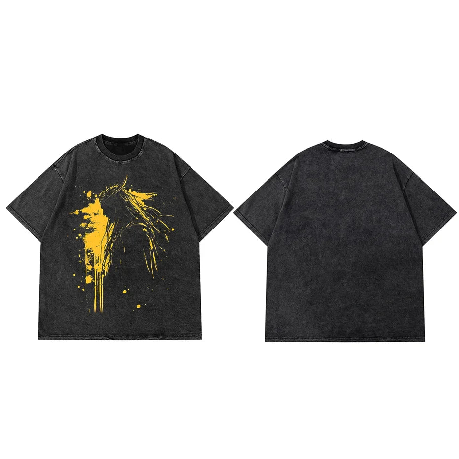 T-Shirt The King In Yellow Tshirts Men Cotton Tops Harajuku Crewneck Short Sleeve-1