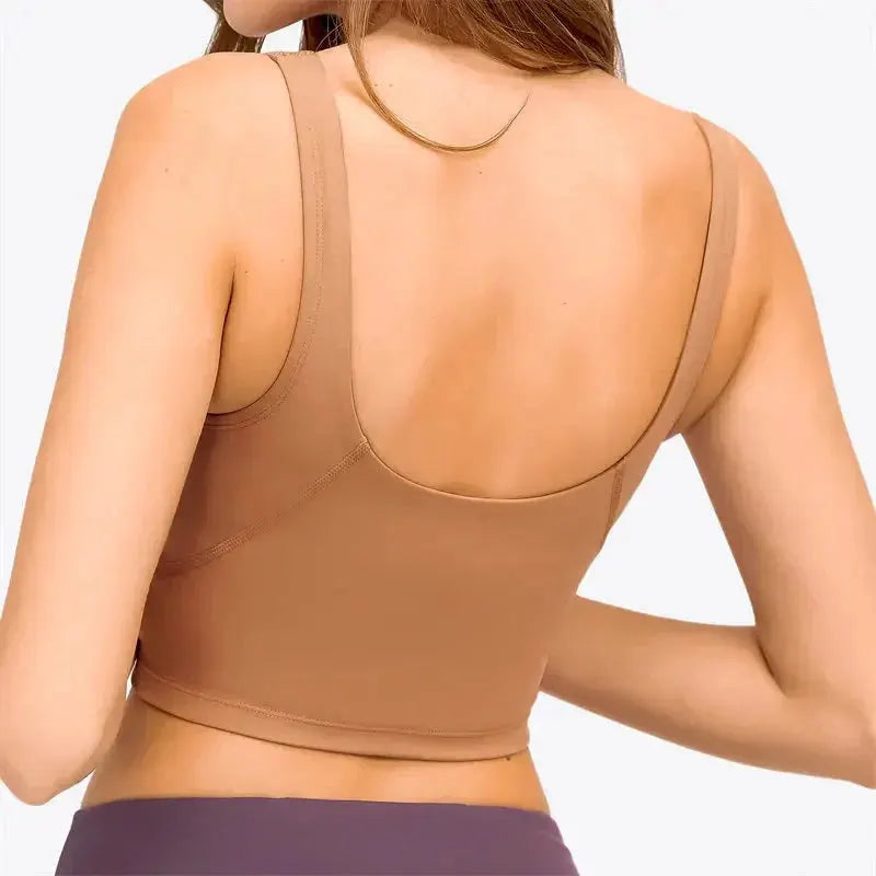 Nepoagym PASSION Tank Top with Shelf Built In Bra Crop Top with Removable Padding Longline Sports Bra for Yoga Gym by NEPOAGYM Official Store
