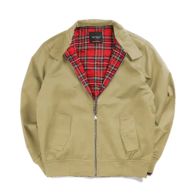Men jacket autumn thin EU size vintage classic bomber coat inner plaid jacket by Vimost Shop