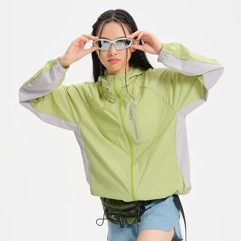 Women's Lightweight Hooded Hiking Jacket for Outdoor Layering by Vimost Shop