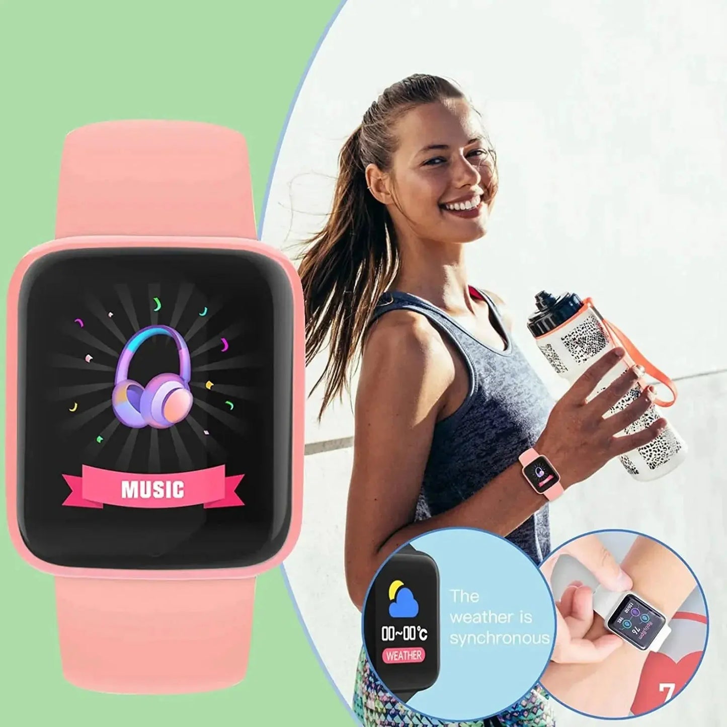 Multifunctional Smart Watch Men Women Bluetooth Connected Phone Music Fitness Sports Bracelet Sleep Monitor Y68 Smartwatch D20 by OPUYYM Smartwatch Store