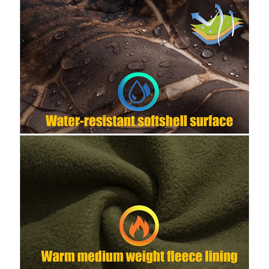 Silent Softshell Camouflage Hunting Jacket Men Waterproof Fleece Hooded Hunting Clothes Warm Outdoor Hiking Tactical Coat-1