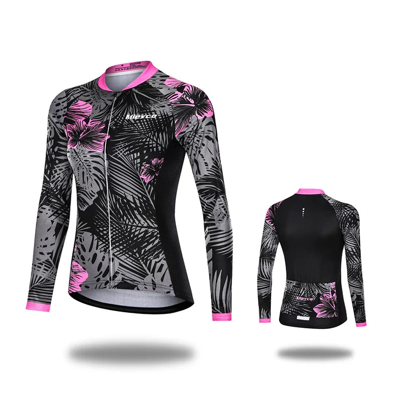 Women Cycling Jersey Summer Lightweight Long Sleeve Mountain Bike Sports Top for Outdoor Riding-3