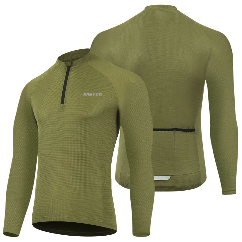 Men Long Sleeve Cycling Jersey Quick Dry Breathable Road Bike Shirt-2