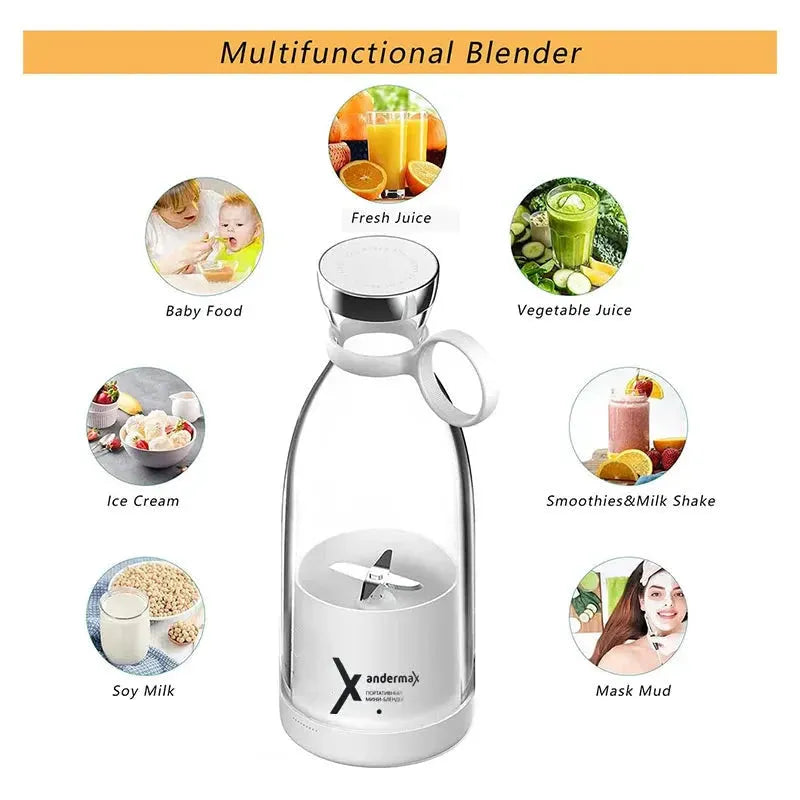 Mini Portable Blender Electric Juicer Fruit Mixers Fruit Extractors Smoothies Mixer Multifunctional Juice Maker Machine Blender by CREAROMA Choice Store