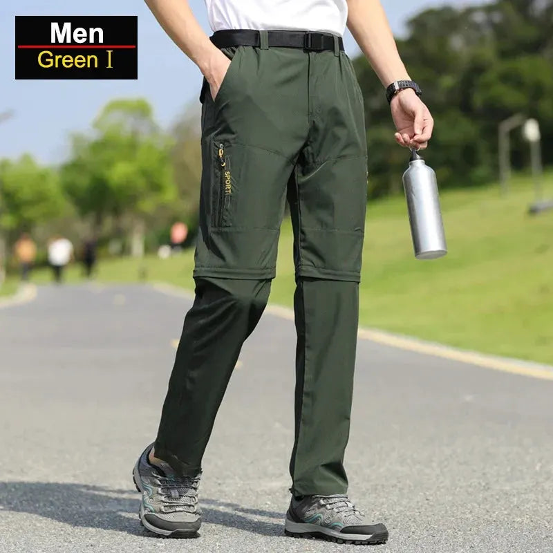 Men's Convertible Hiking Pants with Cargo Pockets and Detachable Legs by Vimost Shop