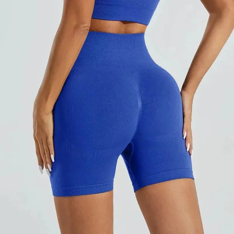 Women's High-Waist Knit Yoga Shorts with Stretch Fit for Training by Vimost Shop