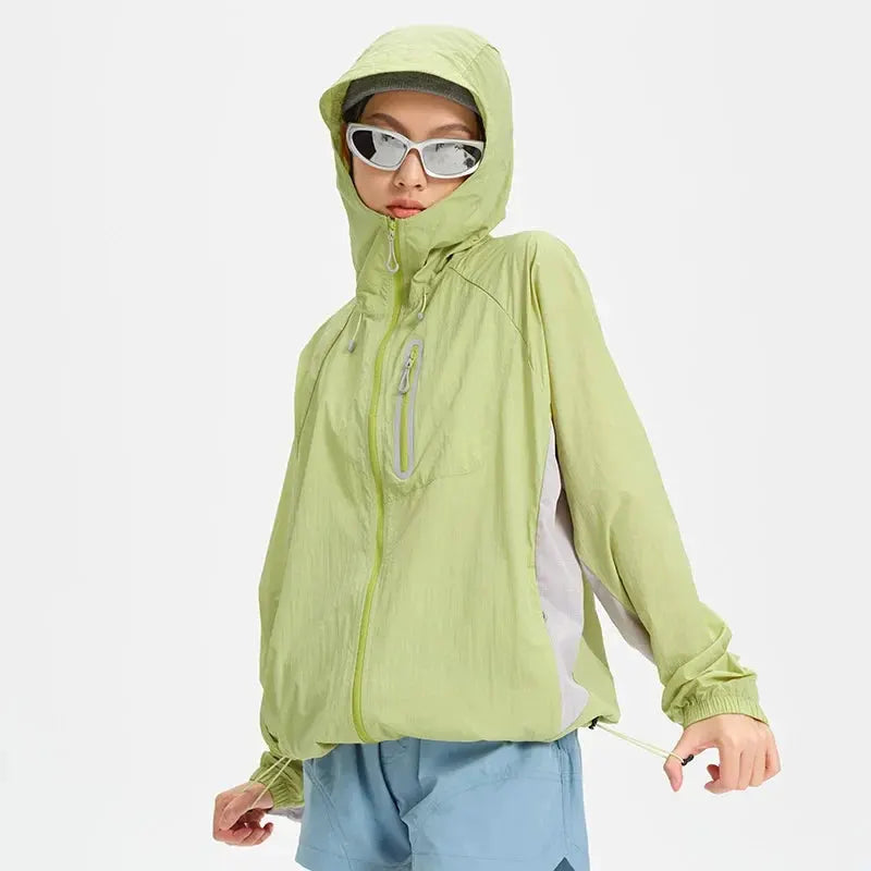 Women's Lightweight Hooded Hiking Jacket for Outdoor Layering by Vimost Shop
