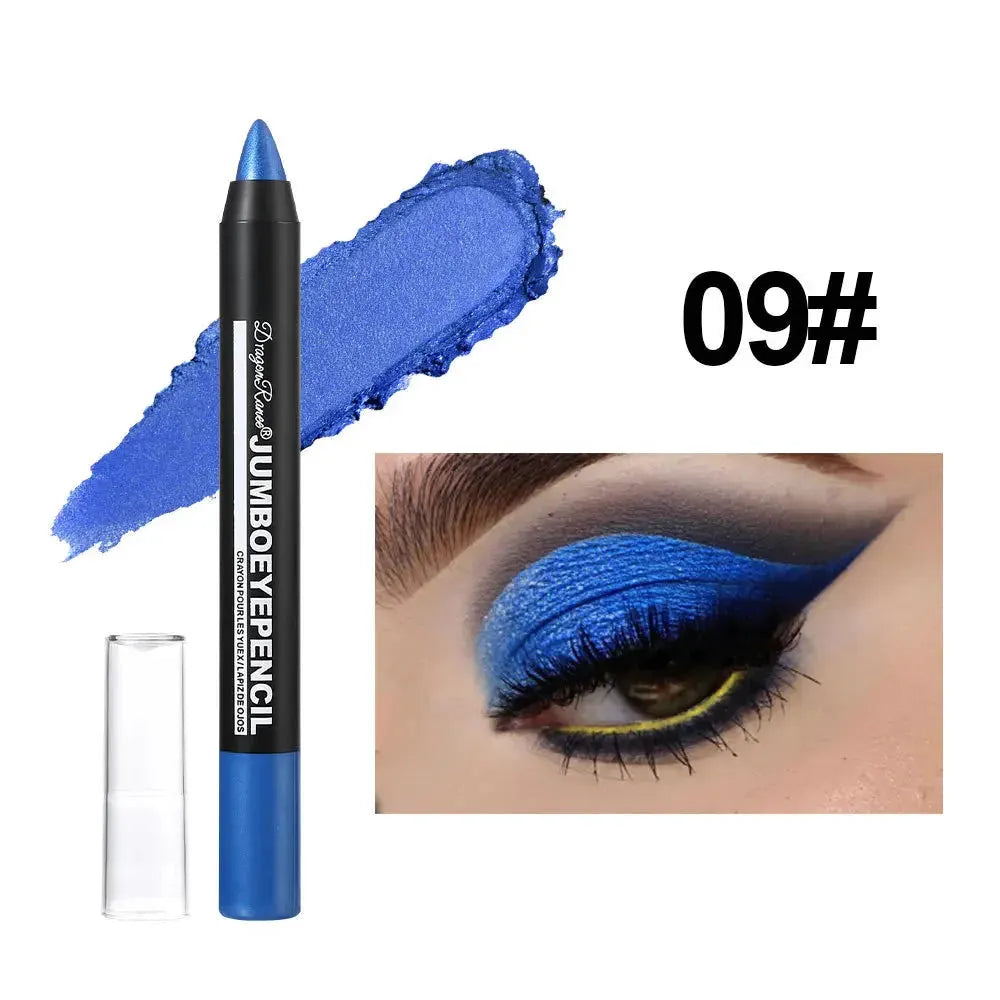 Smoky Dark Green Eyeshadow Pencil Stick Waterproof Pearlescent 12 Colors Metallic Glitter Eye Shadow Highlighter Pen Makeup Tool by HMEINA Store