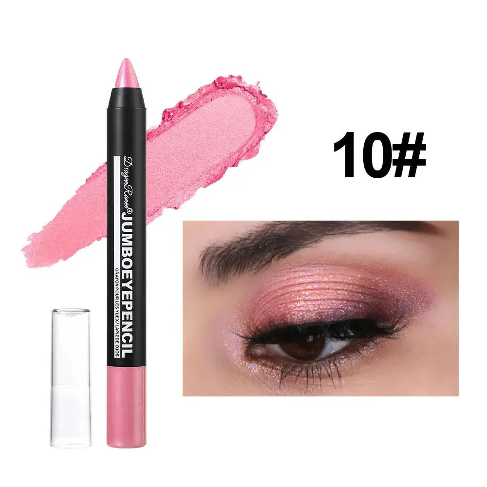 Smoky Dark Green Eyeshadow Pencil Stick Waterproof Pearlescent 12 Colors Metallic Glitter Eye Shadow Highlighter Pen Makeup Tool by HMEINA Store