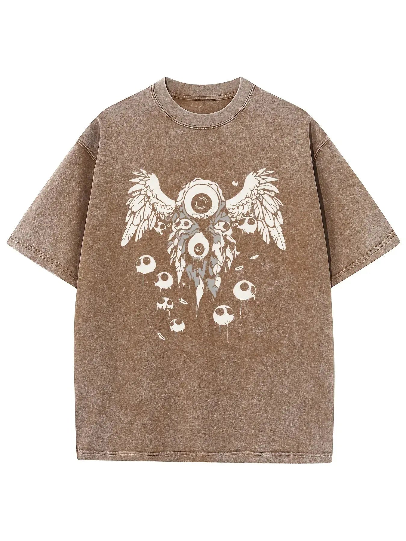 Retro Washed Pattern High-quality Cotton Men's T-shirt - Loose Fit Short Sleeved Round Neck Top by Vimost Shop