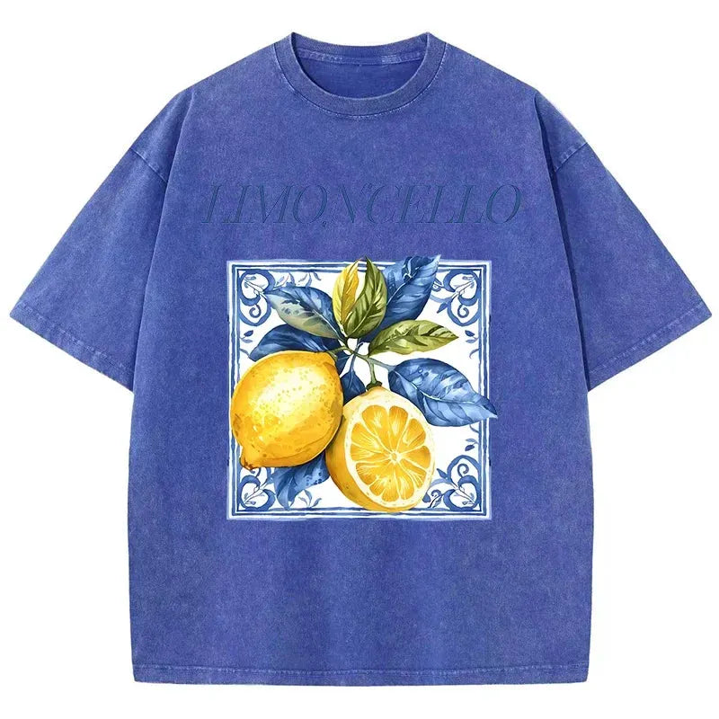 Printed Washed T-shirt Men's Cotton T-shirt Round Neck Comfortable Streetwear Men's Casual Summer Wear by Vimost Shop
