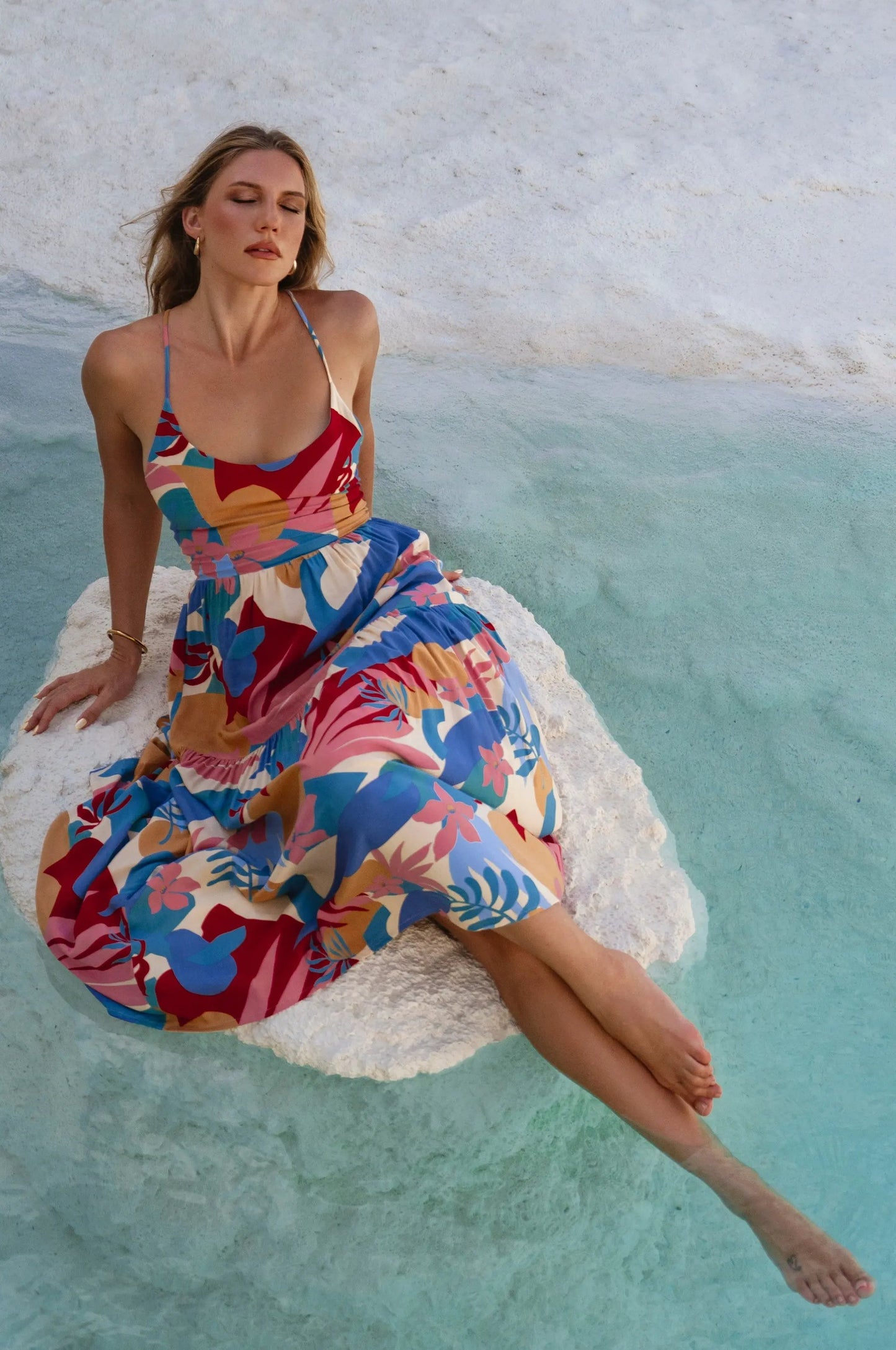 Sea Dreamer Strappy Midi Dress by ELF