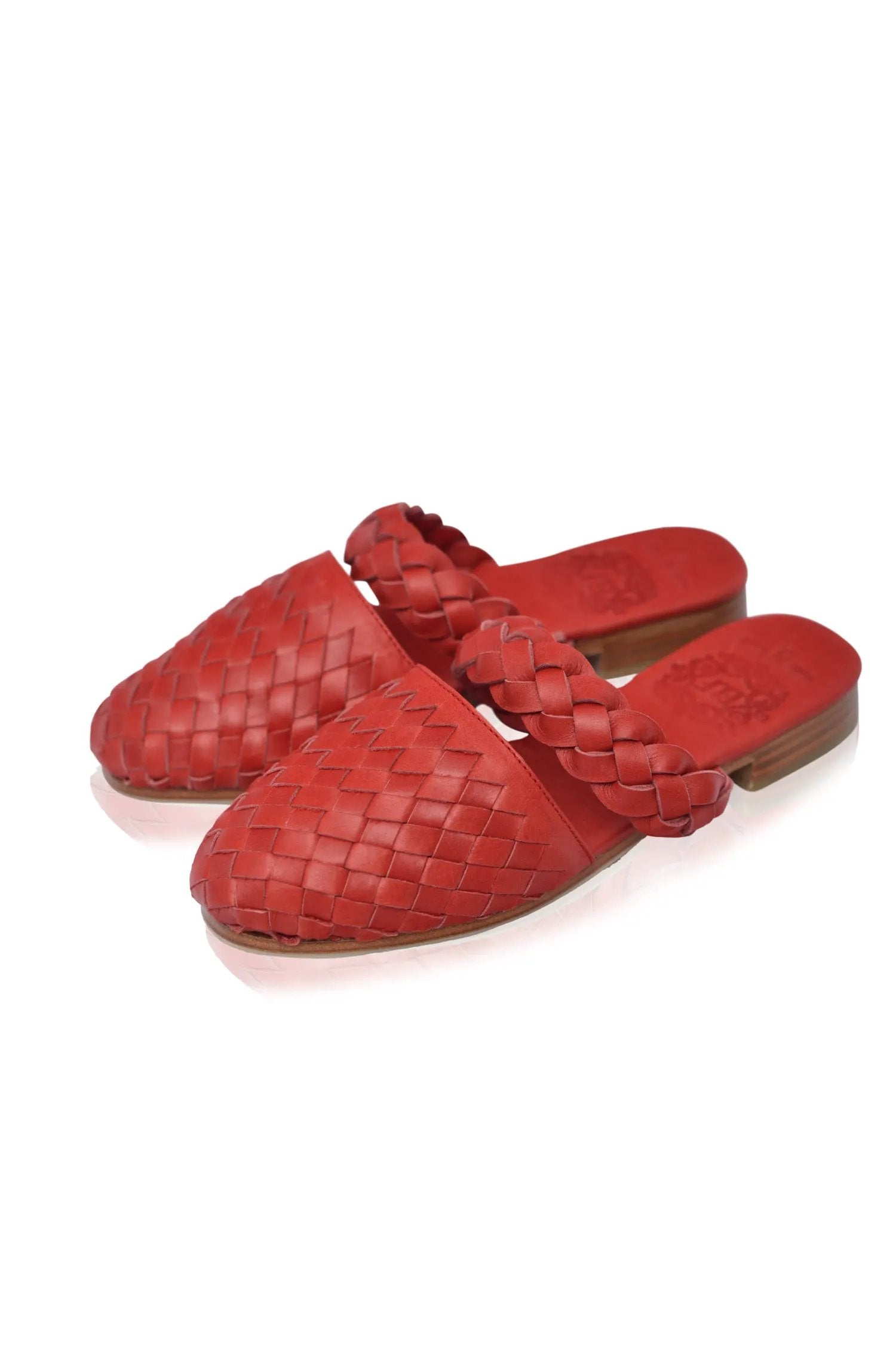 Sea Escape Woven Leather Slide Sandals by ELF