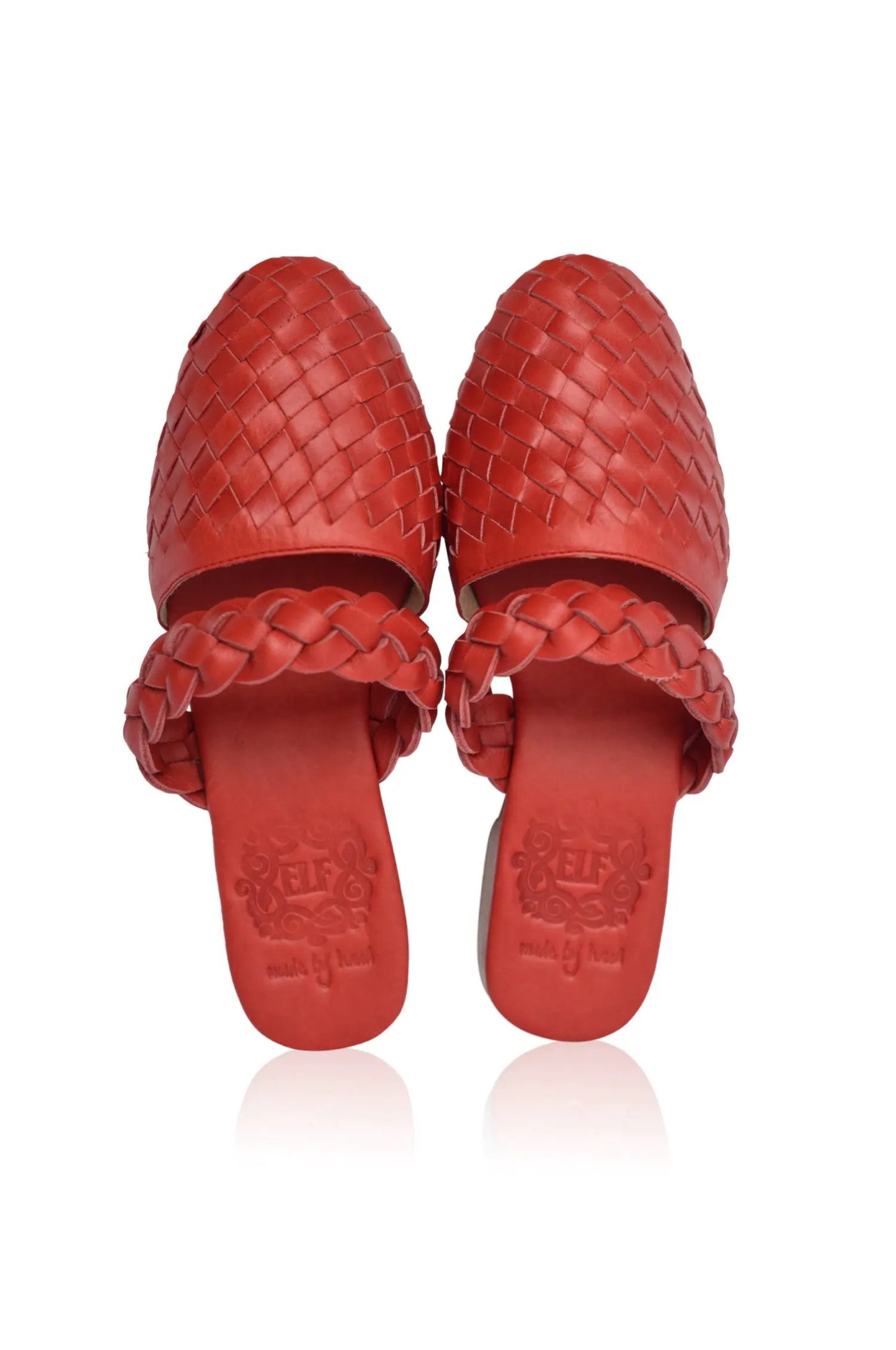Sea Escape Woven Leather Slide Sandals by ELF