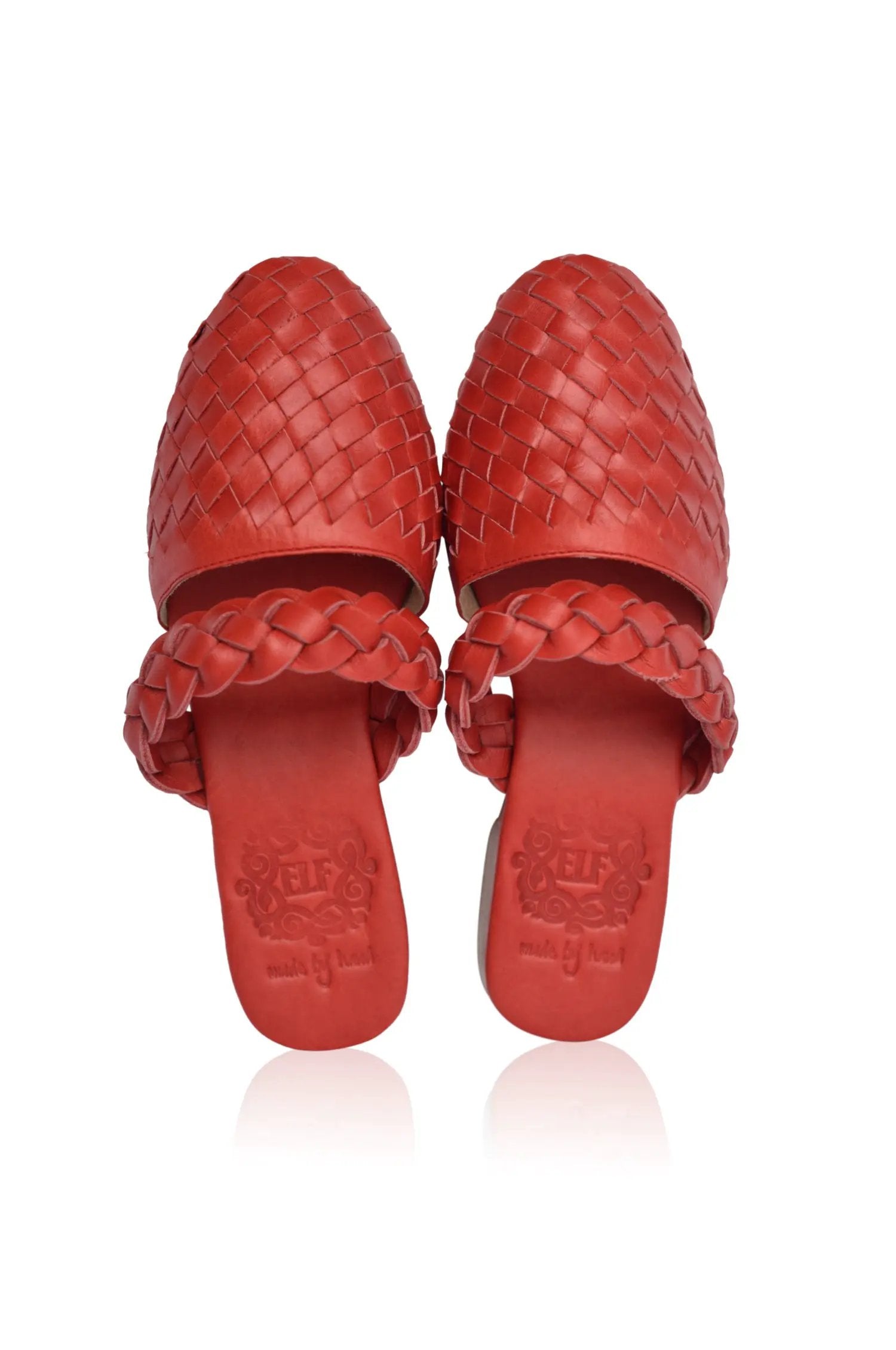 Sea Escape Woven Leather Slide Sandals by ELF