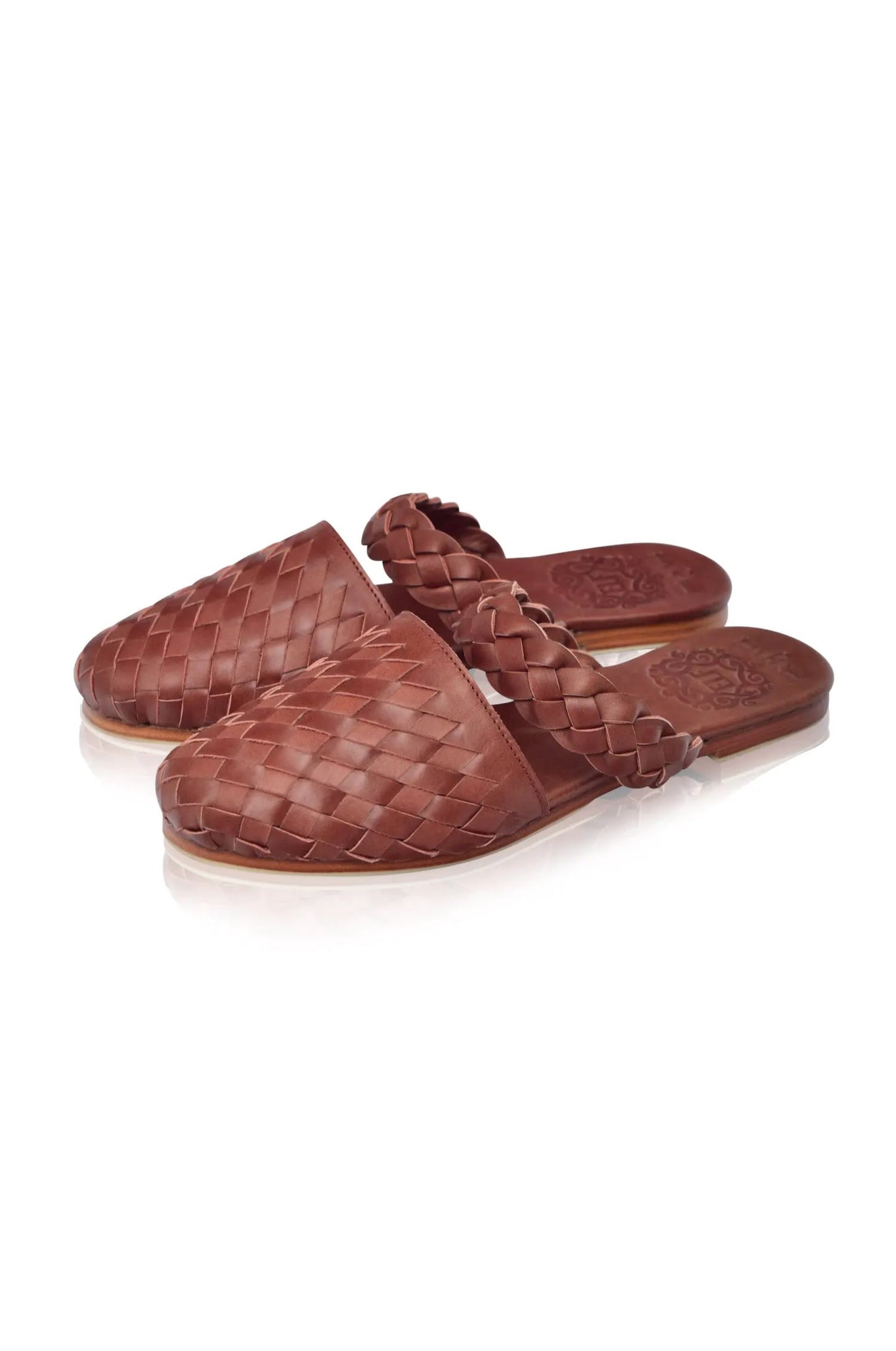 Sea Escape Woven Leather Slide Sandals by ELF